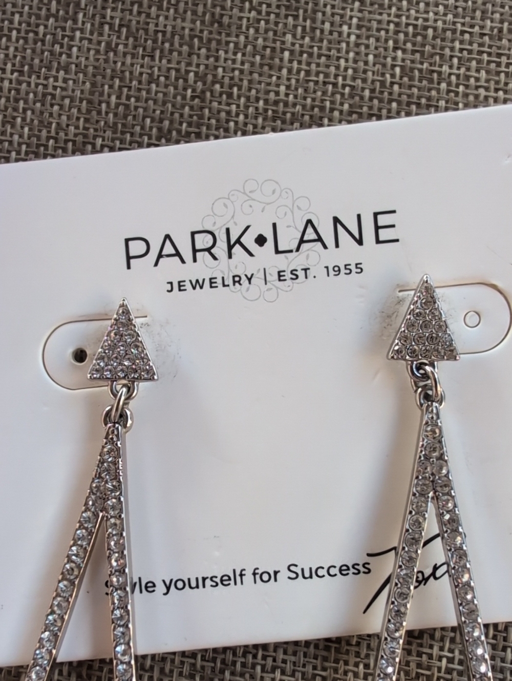 Park Lane Selena Rhinestone Silver Star Earrings - Picture 2 of 4